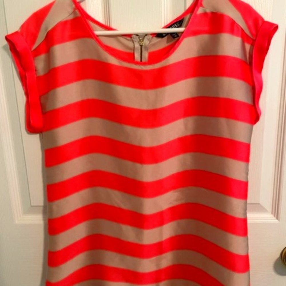 Express Neon Pink and Beige Blouse